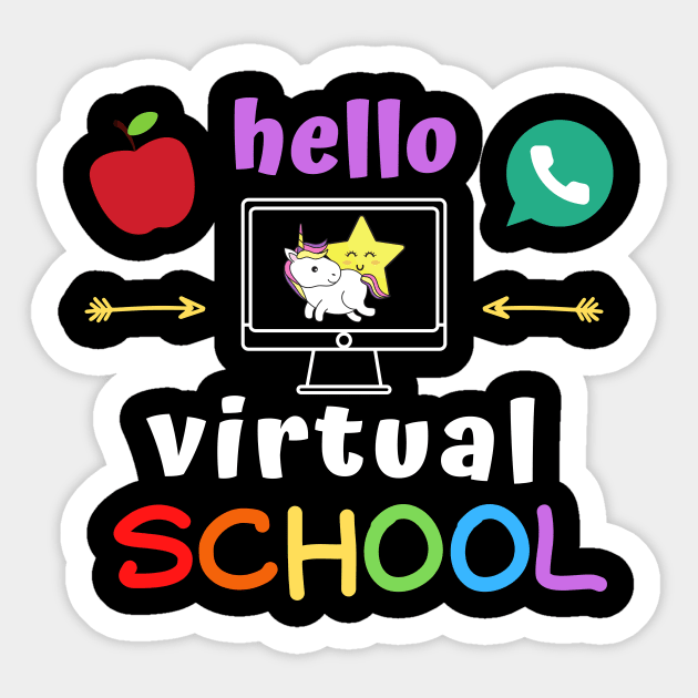 Virtual Kindergarten Back to School Shirt 2020 Zoom Kids Children Teaching Education Student Online Learning September Halloween Funny Sarcastic Class Motivational Inspirational Birthday Gift Sticker by EpsilonEridani